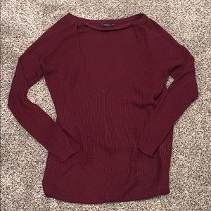🌟 Millau Maroon Sweater (Deep-V or Open Back)